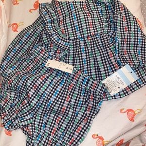 Plaid top and bottom babygirl set